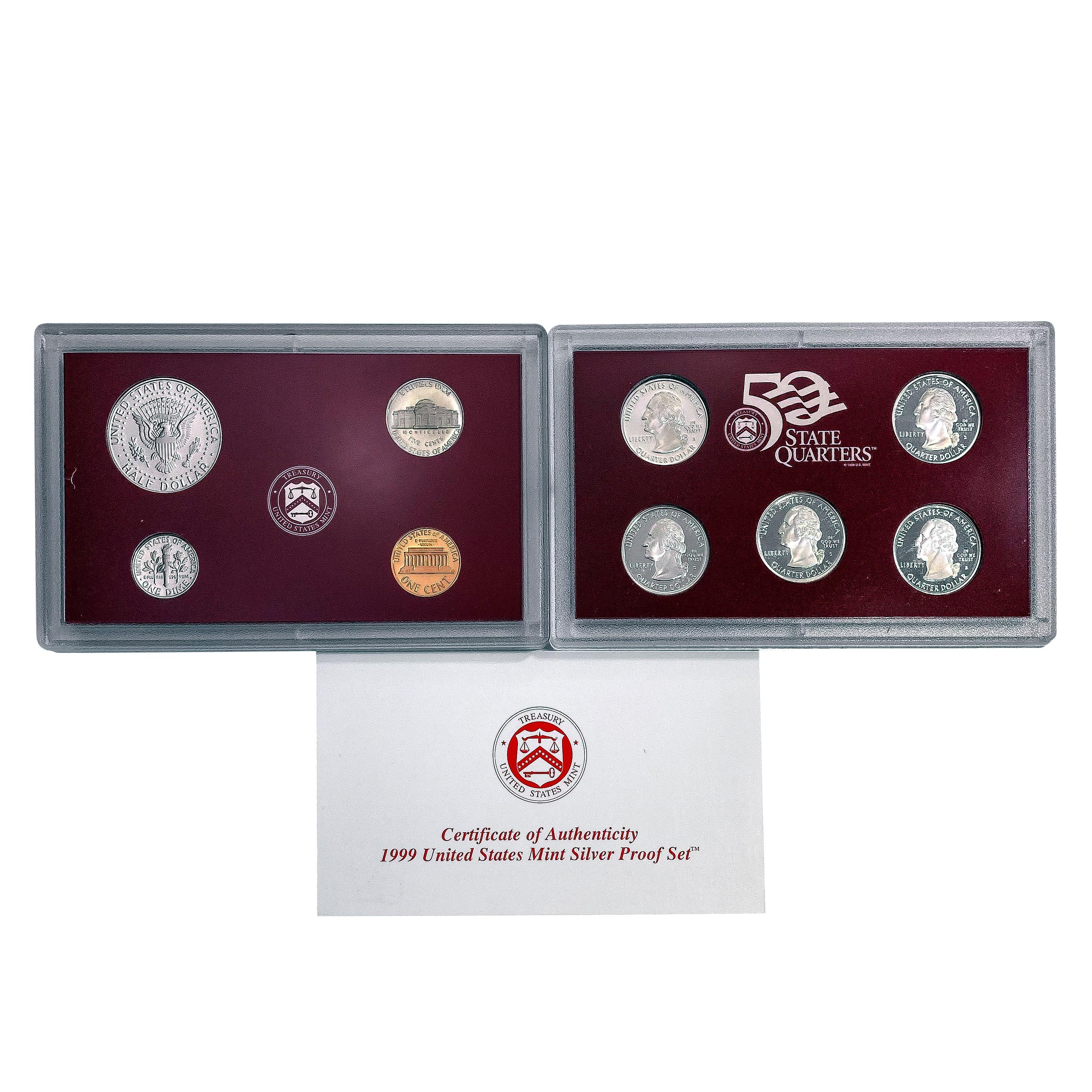 1999-2002 Silver US Proof Sets [39 Coins]