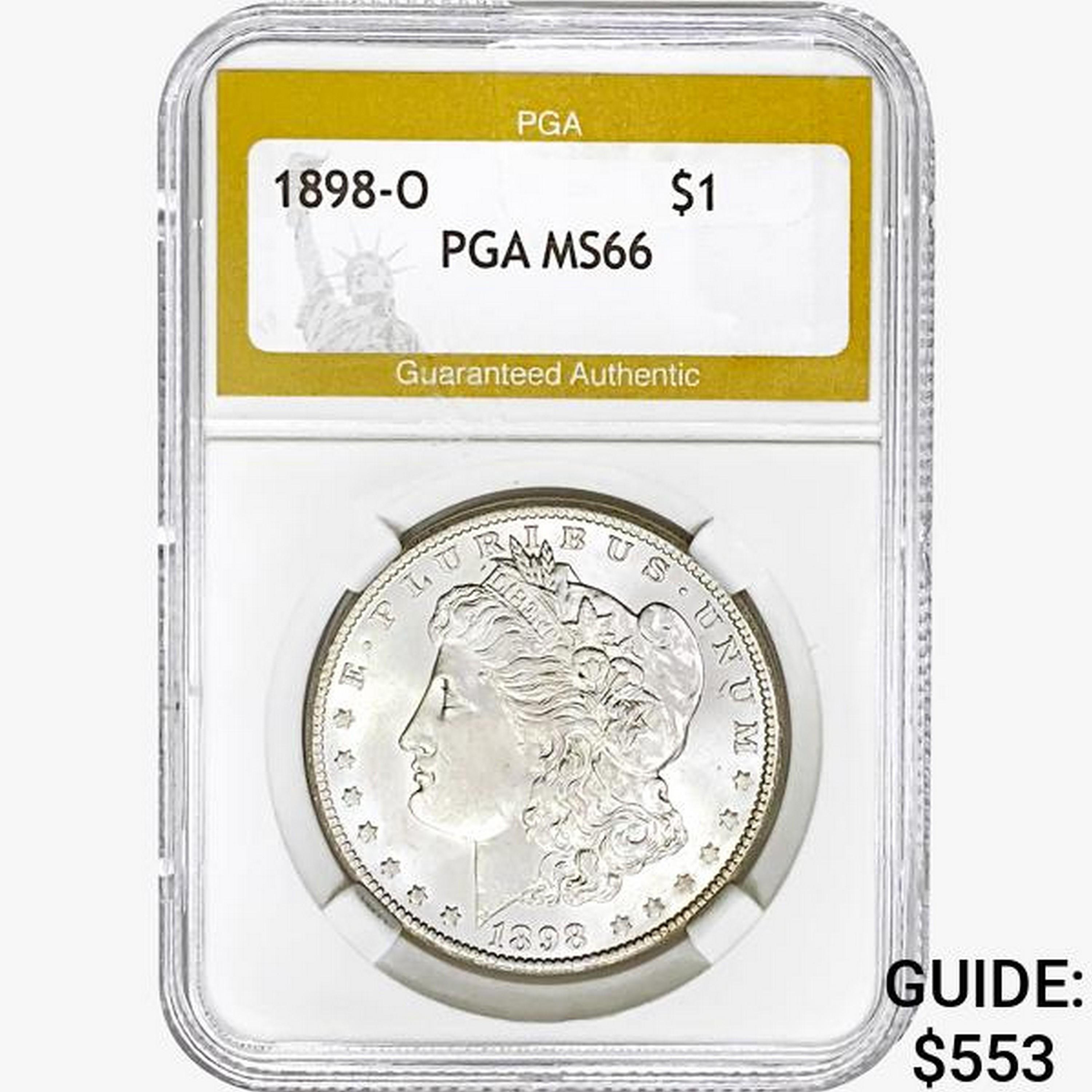 1898-O Morgan Silver Dollar PGA MS66