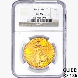 1924 $20 Gold Double Eagle NGC MS65