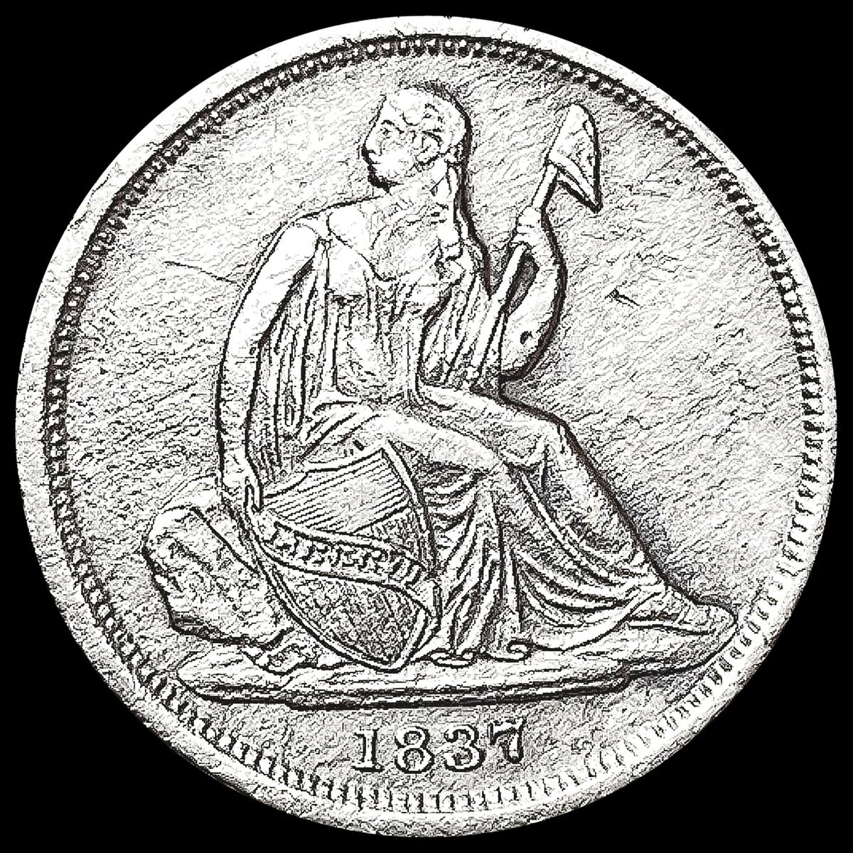 1837 Seated Liberty Dime CHOICE AU