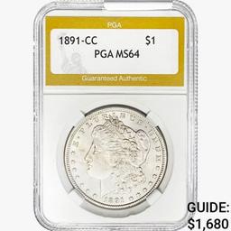 1891-CC Morgan Silver Dollar PGA MS64