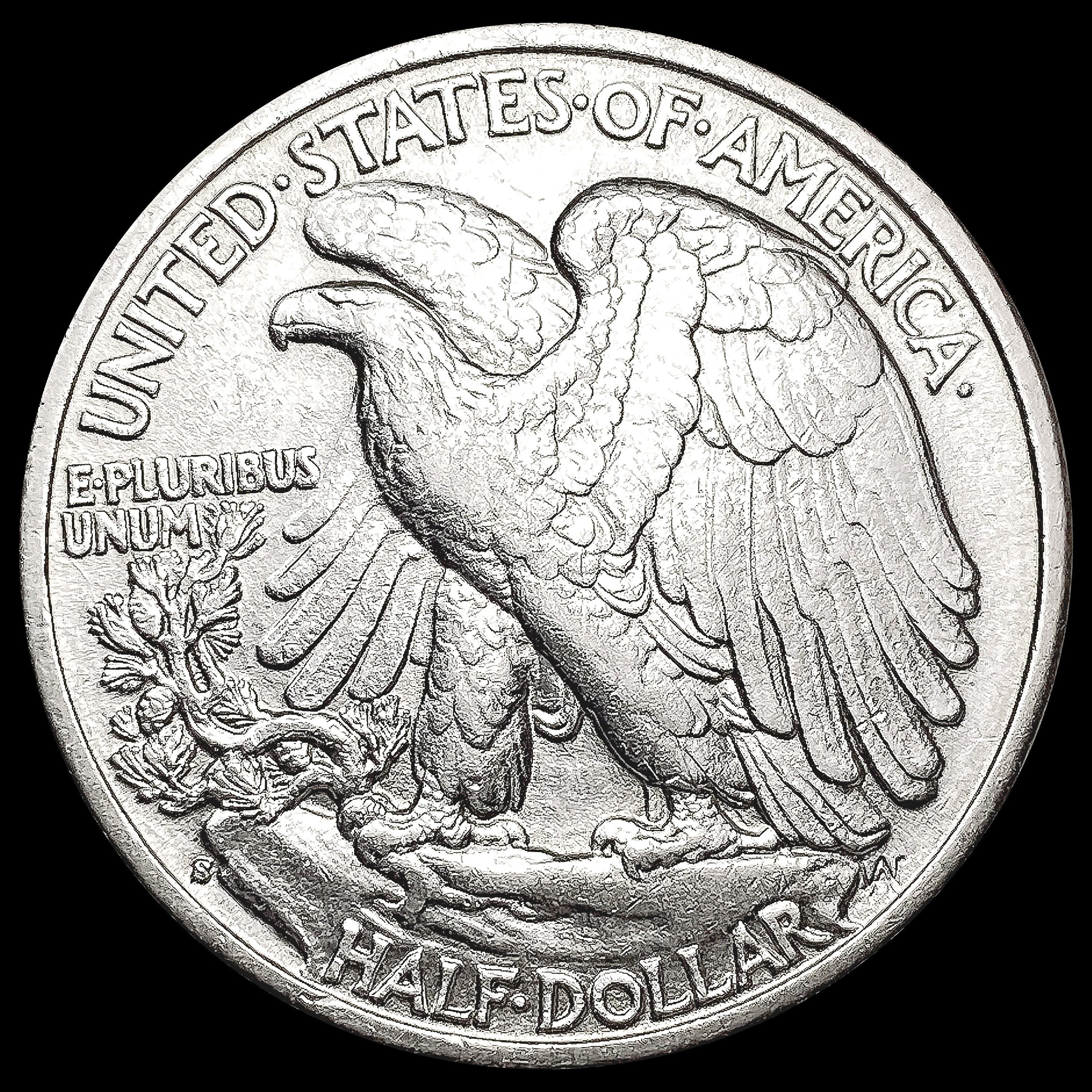 1933-S Walking Liberty Half Dollar CLOSELY UNCIRCU