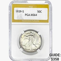 1939-S Walking Liberty Half Dollar PGA MS64