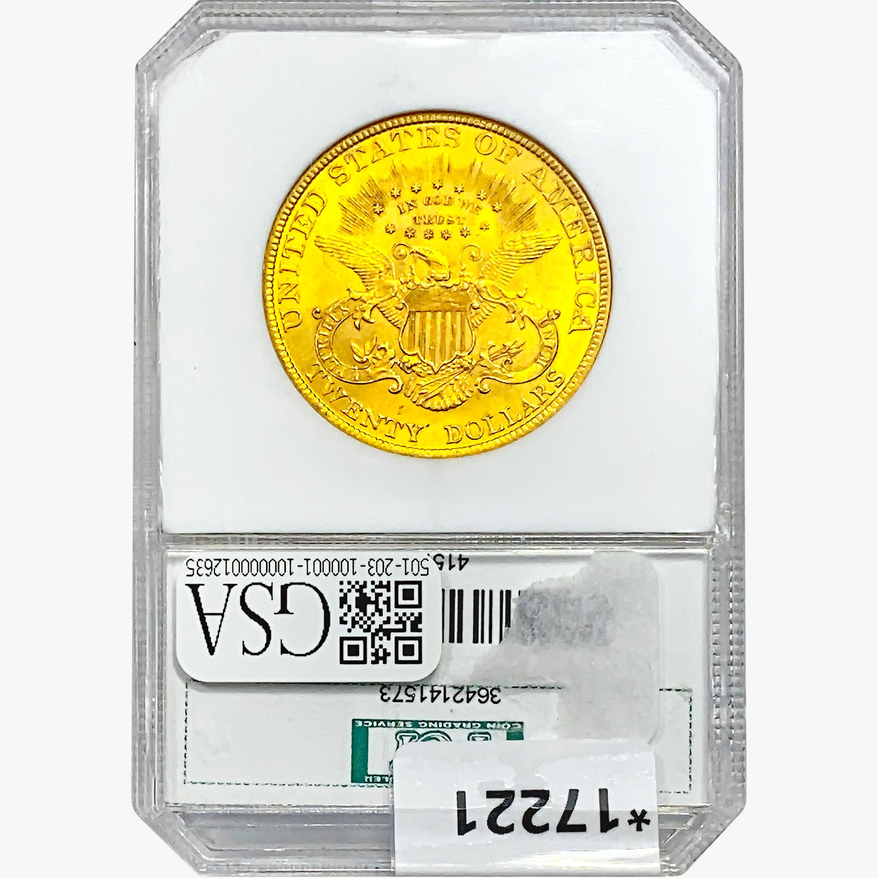 1900 $20 Gold Double Eagle PCI MS65