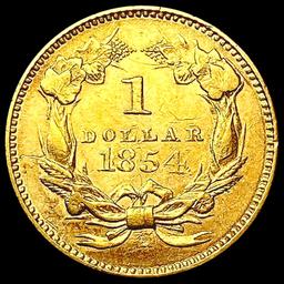 1854 Rare Gold Dollar LIGHTLY CIRCULATED