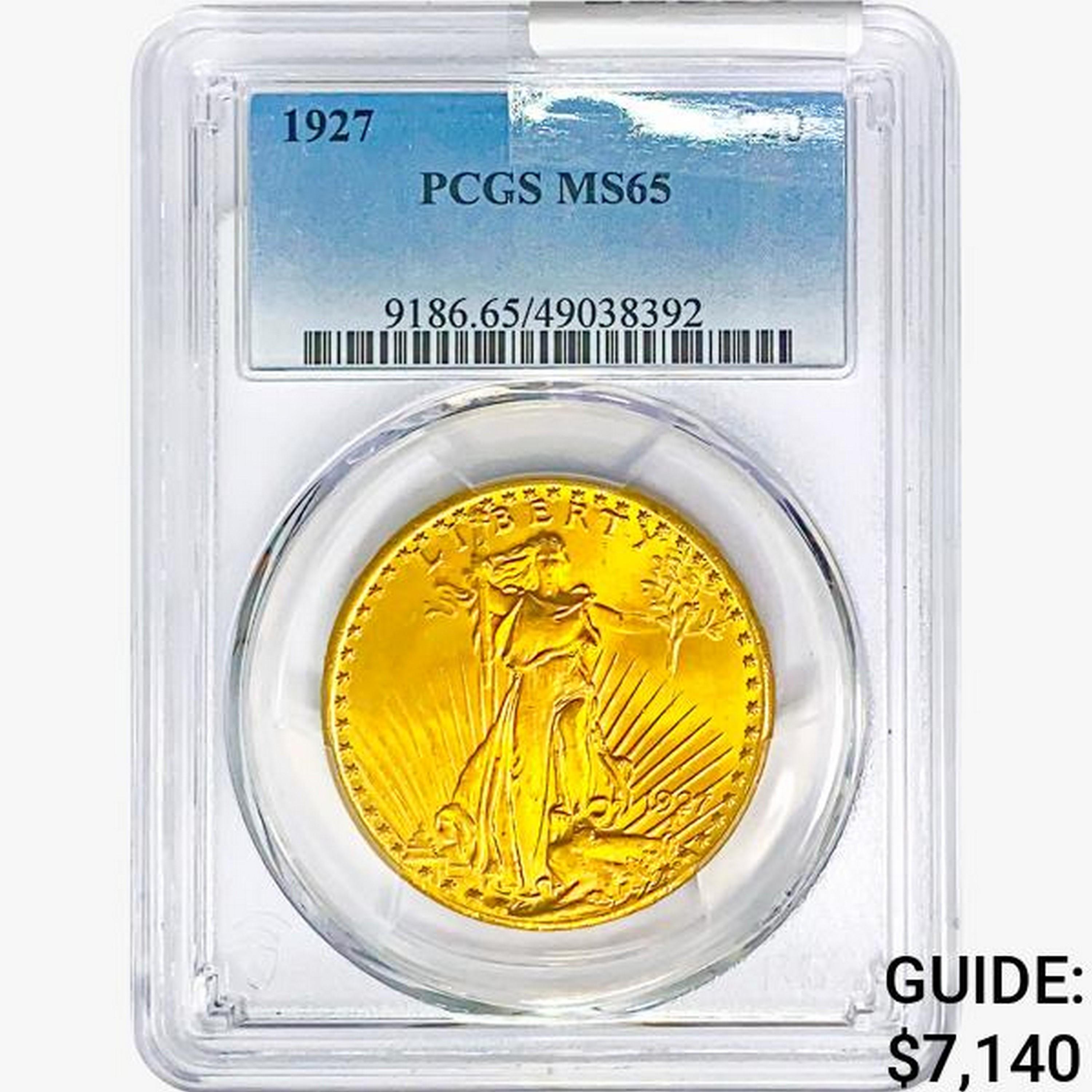 1927 $20 Gold Double Eagle PCGS MS65