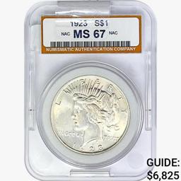 1923 Silver Peace Dollar NAC MS67