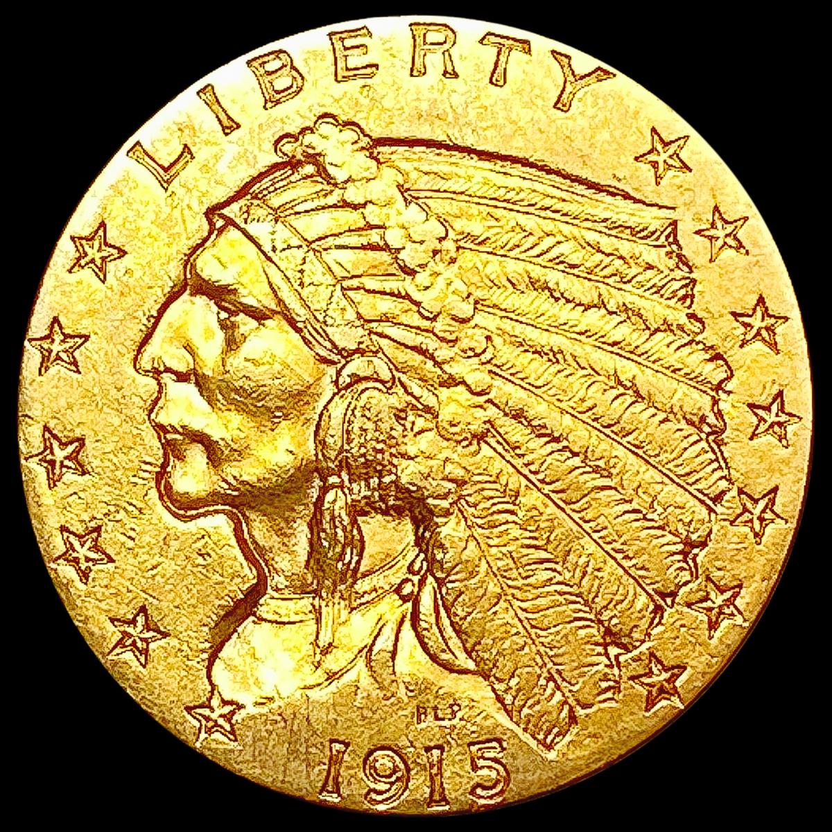 1915 $2.50 Gold Quarter Eagle CLOSELY UNCIRCULATED