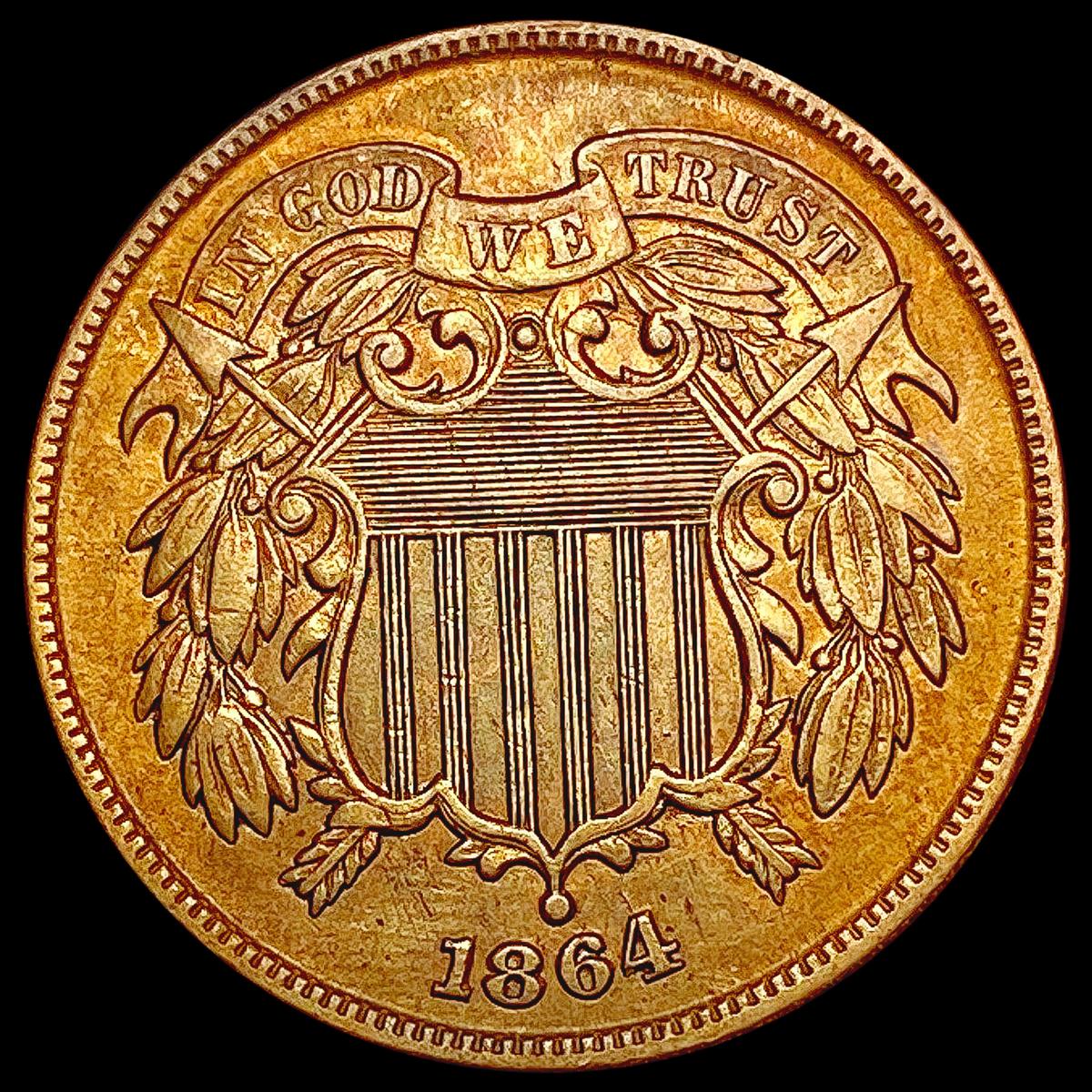 1864 Two Cent Piece CLOSELY UNCIRCULATED