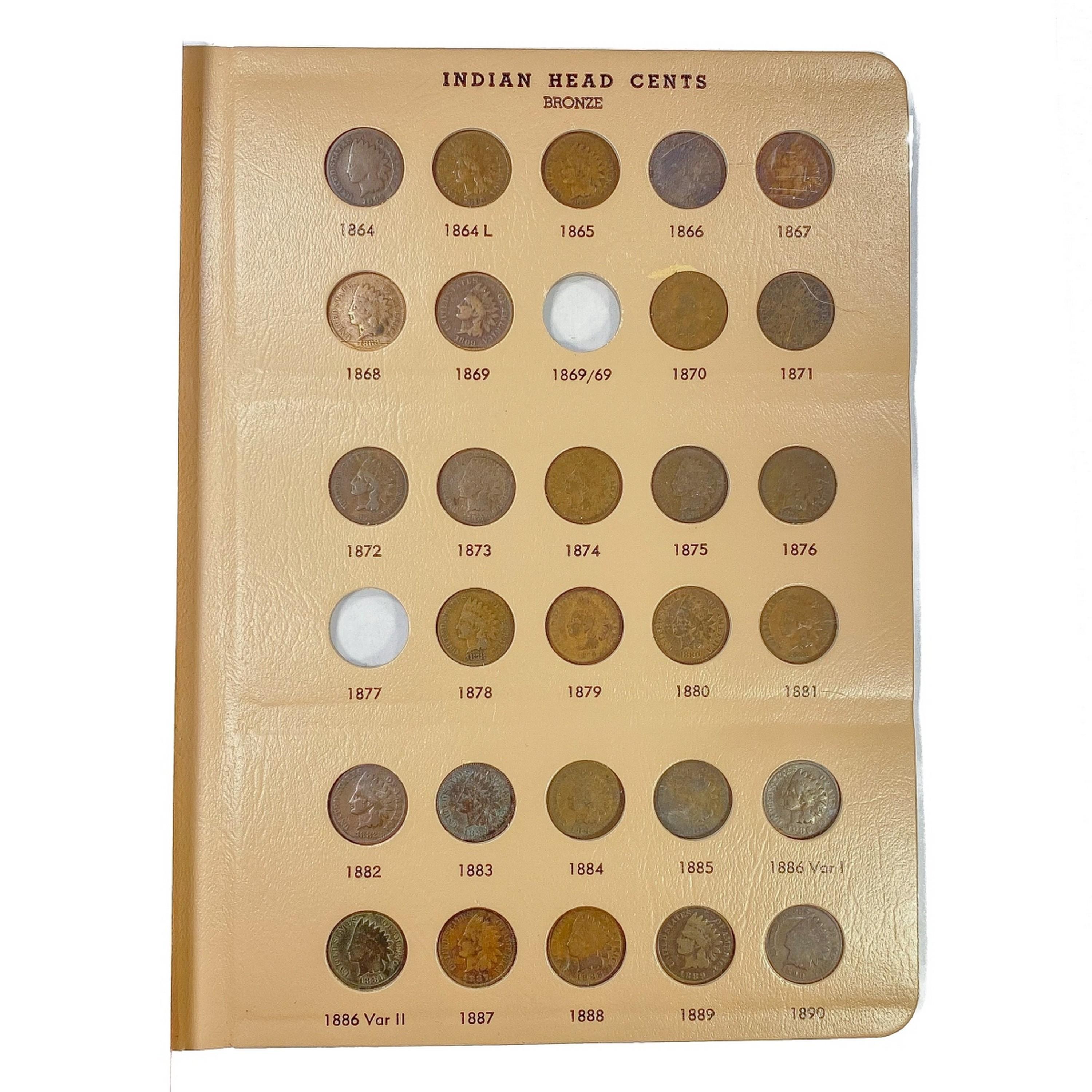 1857-1909 Varied US Cent Book (58 Coins)