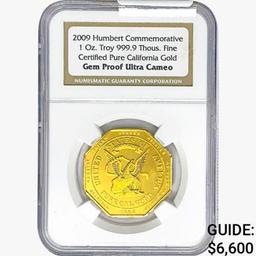 2009 1oz. Gold Humbert Commem. NGC GemPF UC