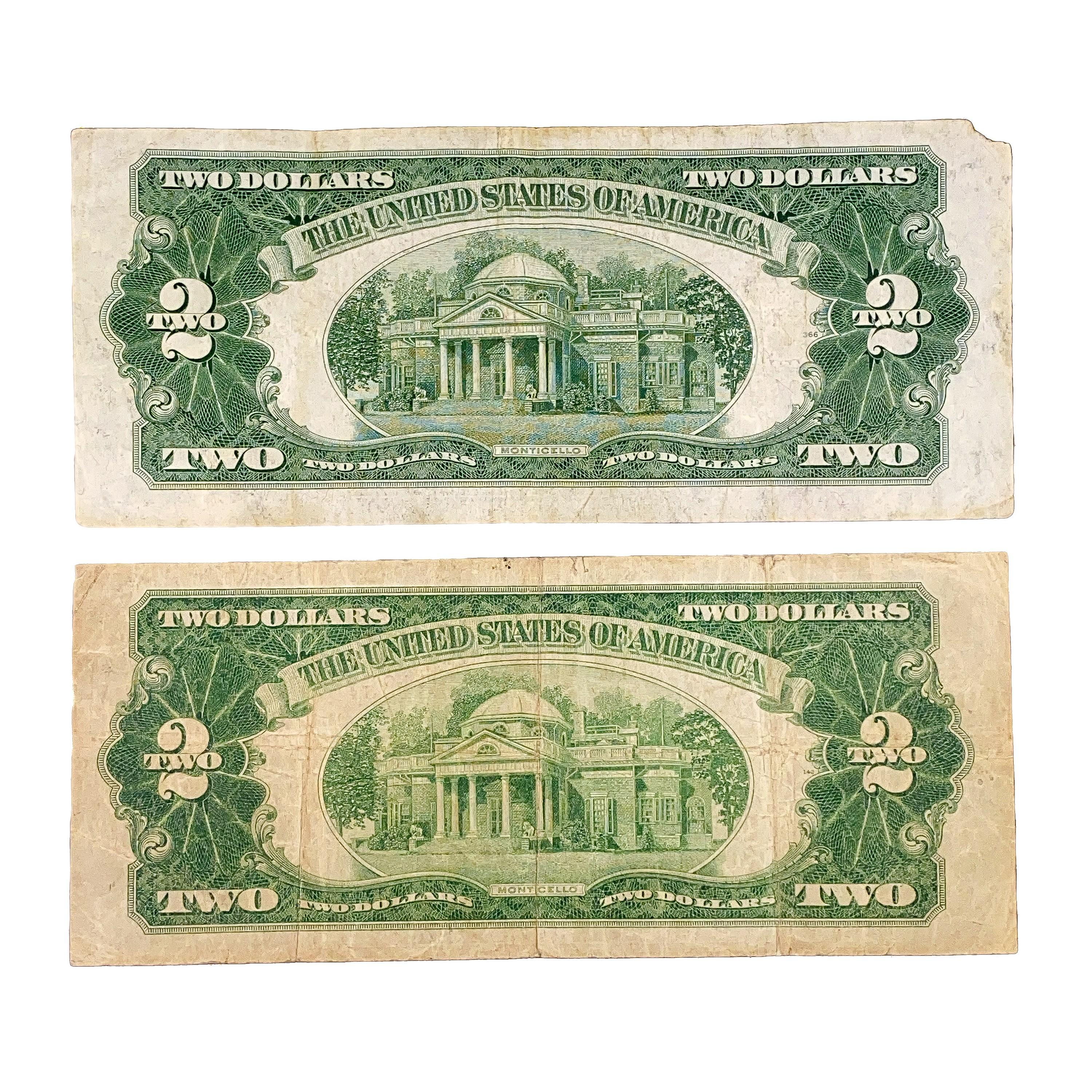 1928 $2 [2] Red Seal Bills