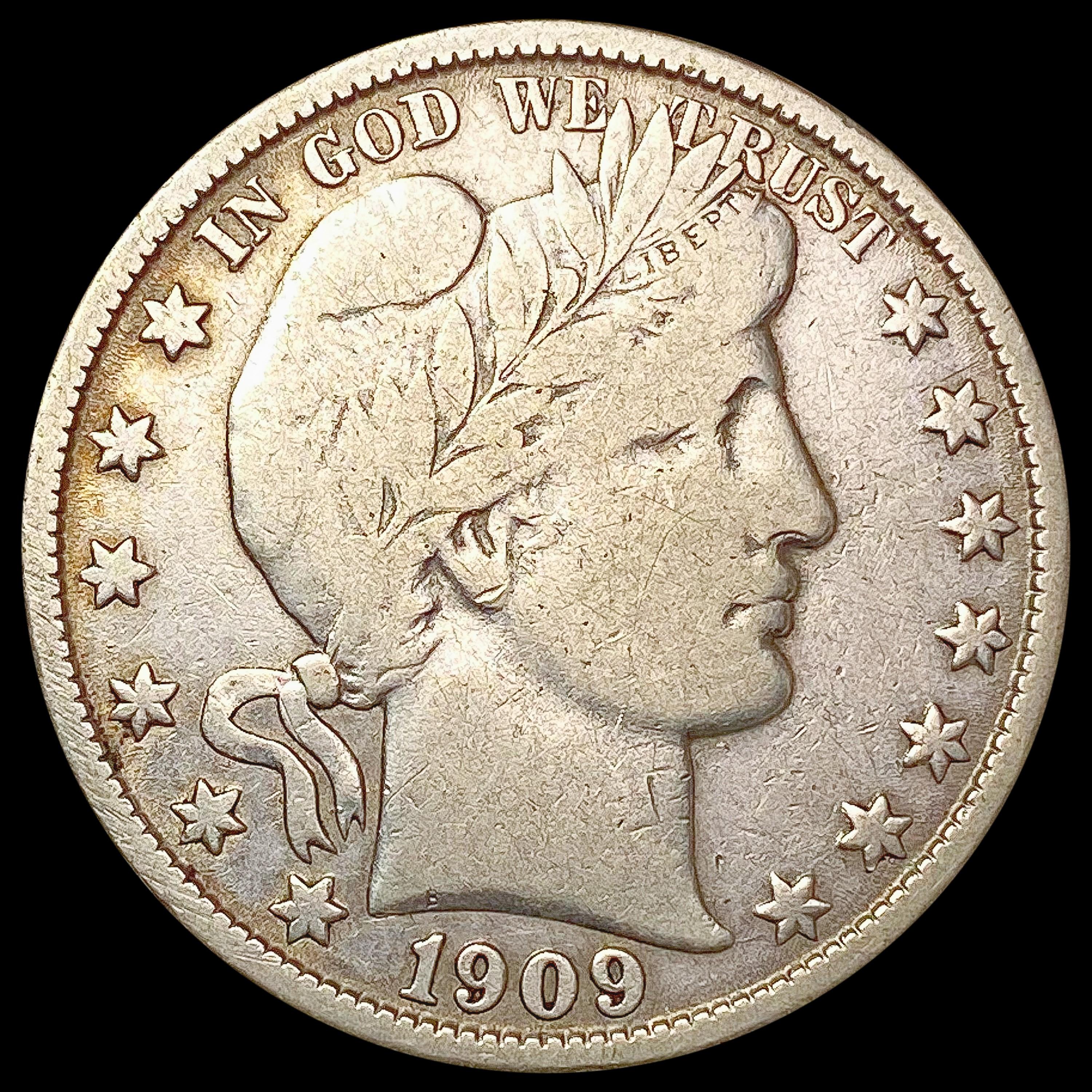 1909-O Barber Half Dollar LIGHTLY CIRCULATED