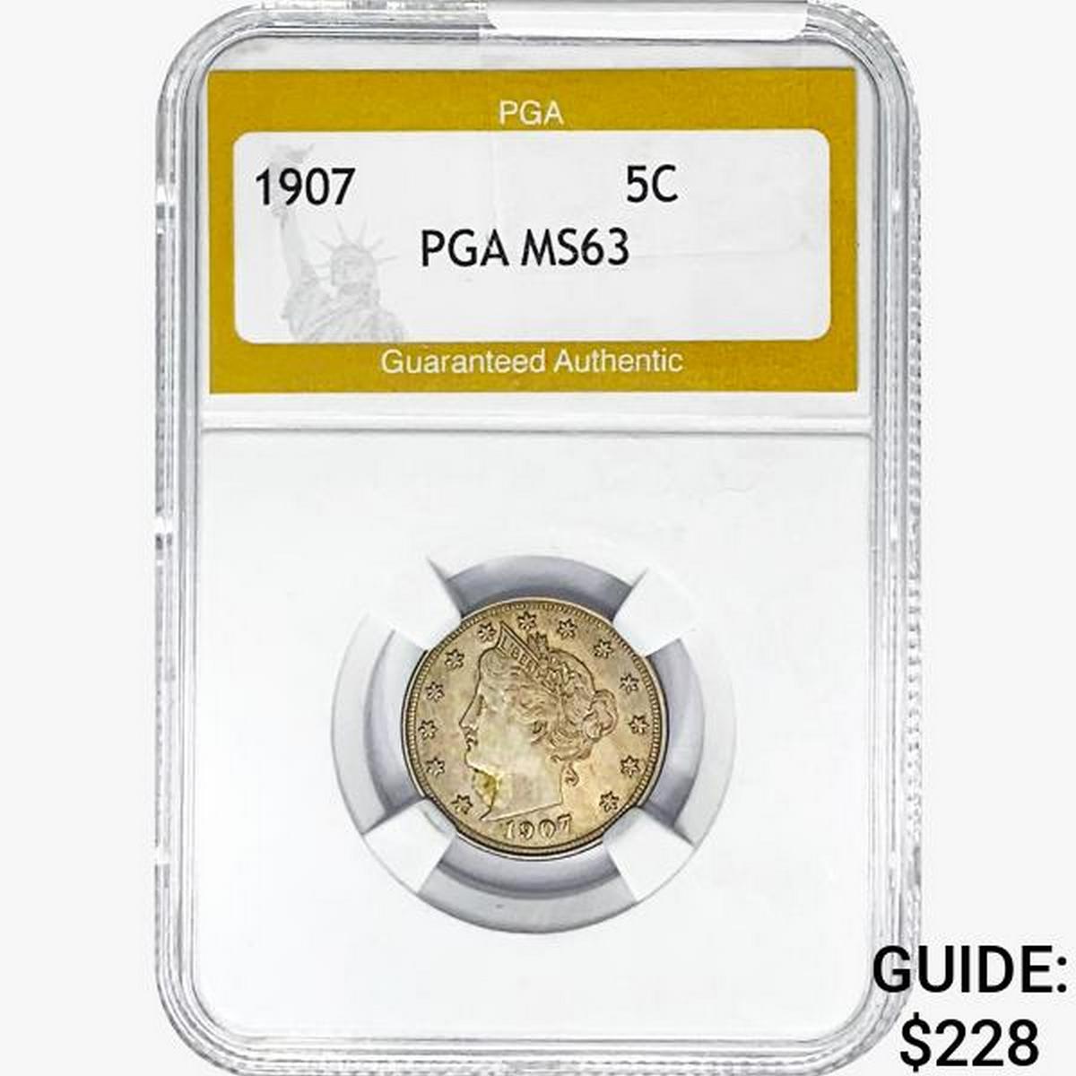 1907 Liberty Victory Nickel PGA MS63