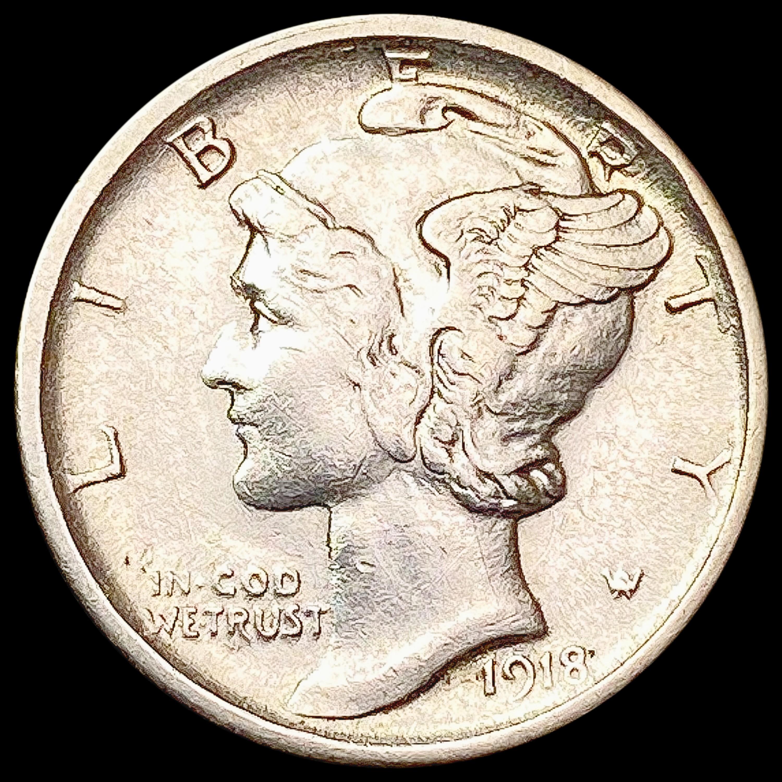 1918-S Mercury Dime CLOSELY UNCIRCULATED