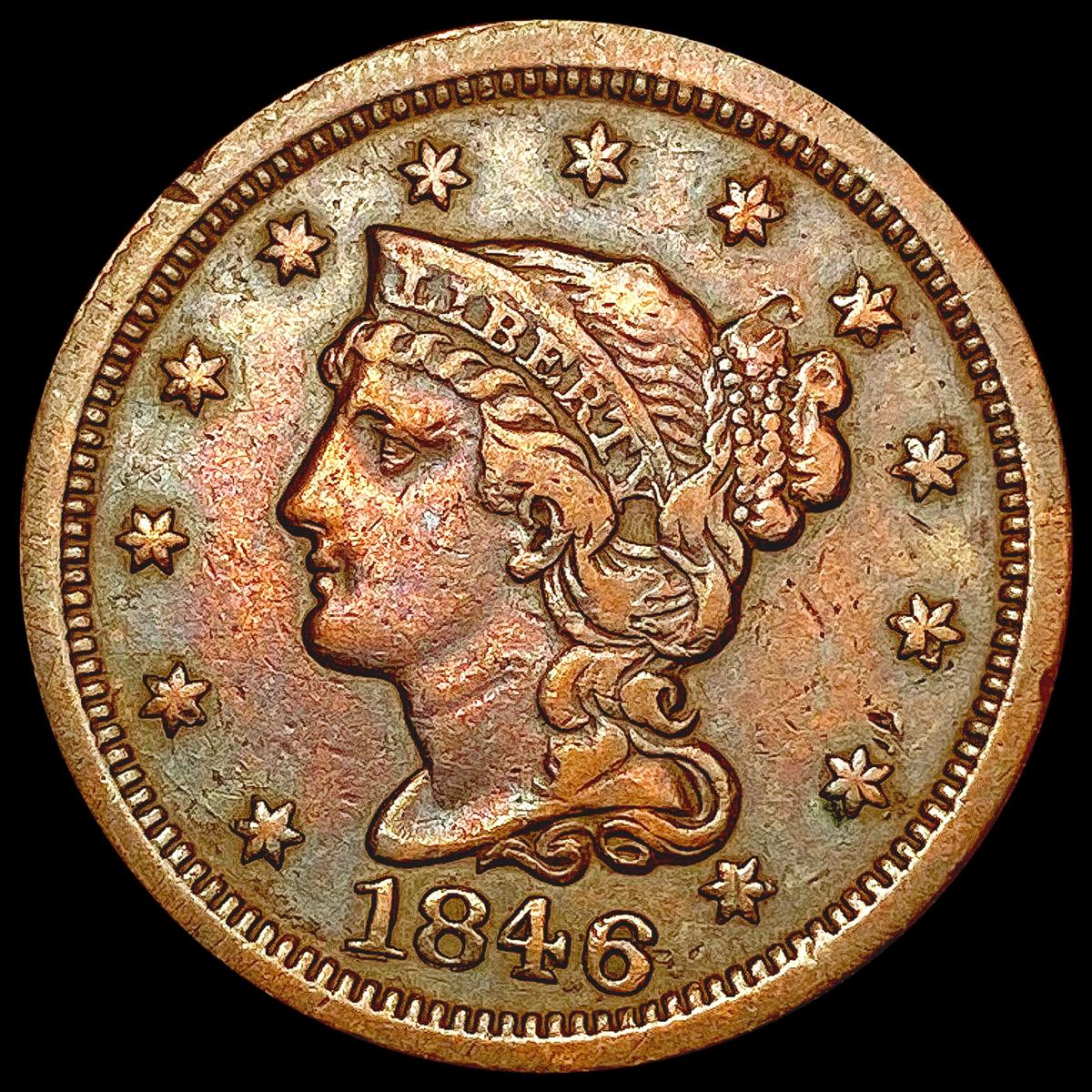 1846 Braided Hair Cent CLOSELY UNCIRCULATED