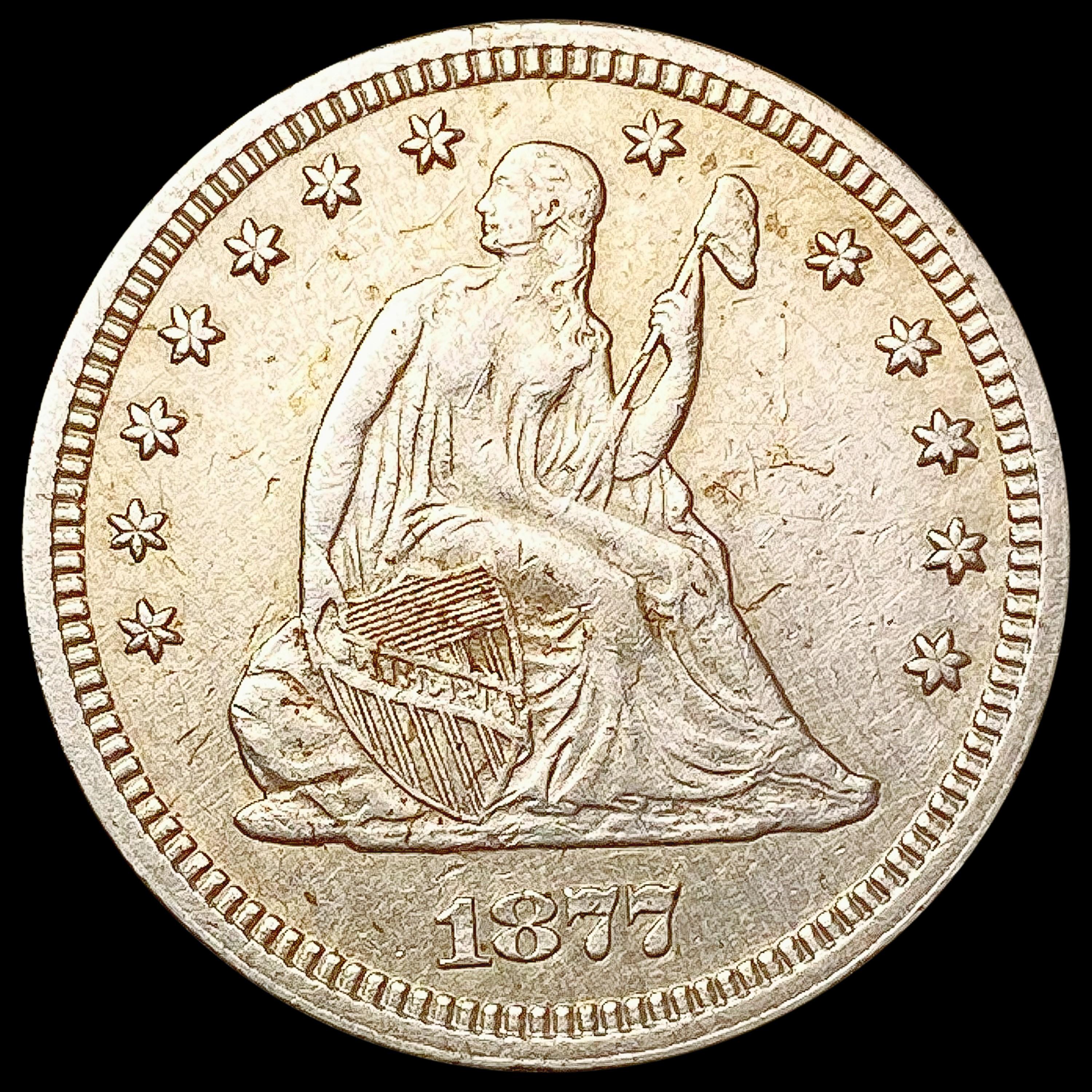 1877 Seated Liberty Quarter CLOSELY UNCIRCULATED