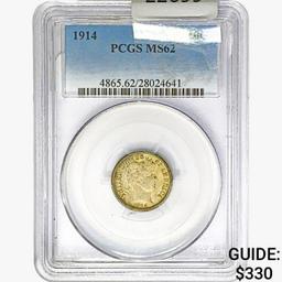 1914 Barber Dime PCGS MS62