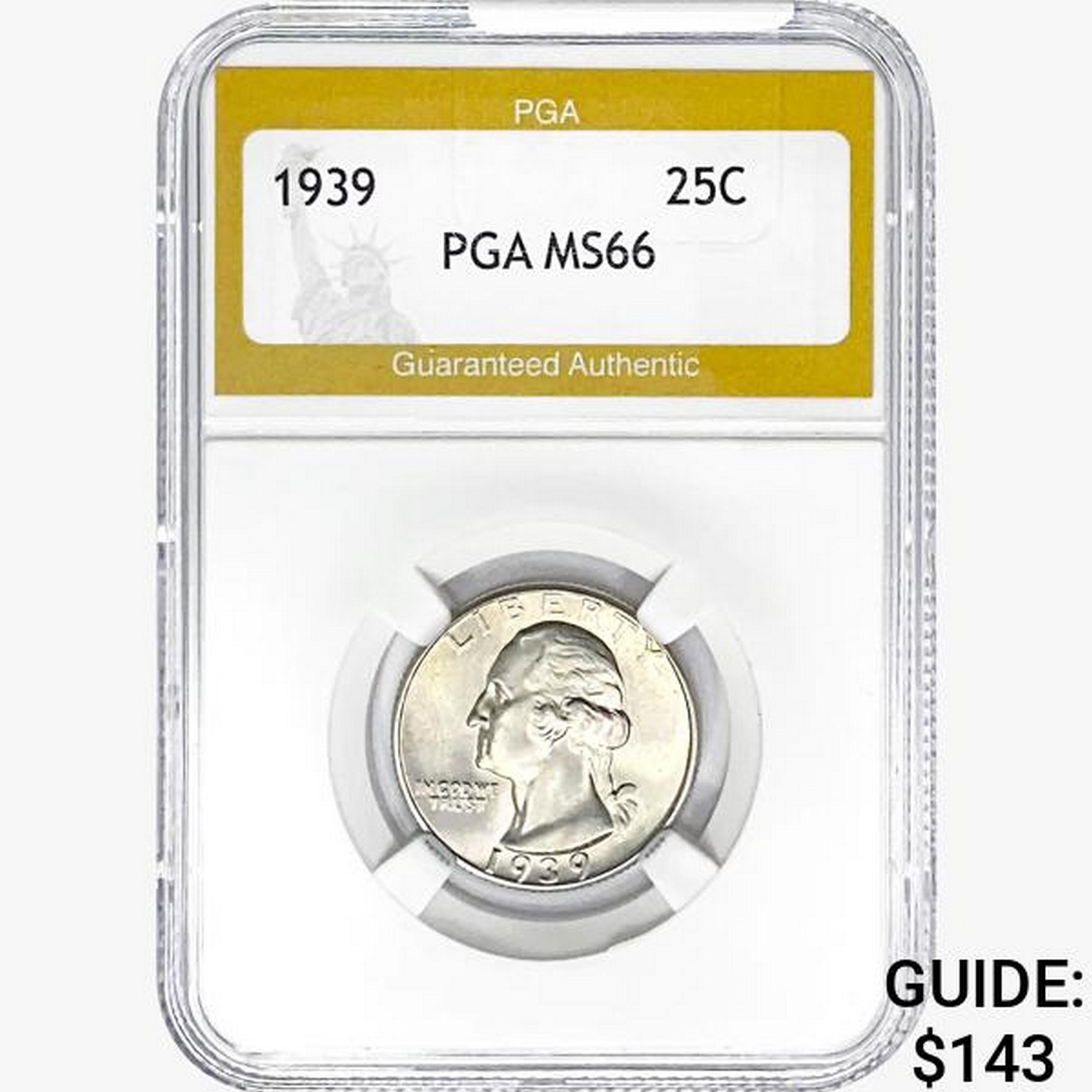1939 Washington Silver Quarter PGA MS66