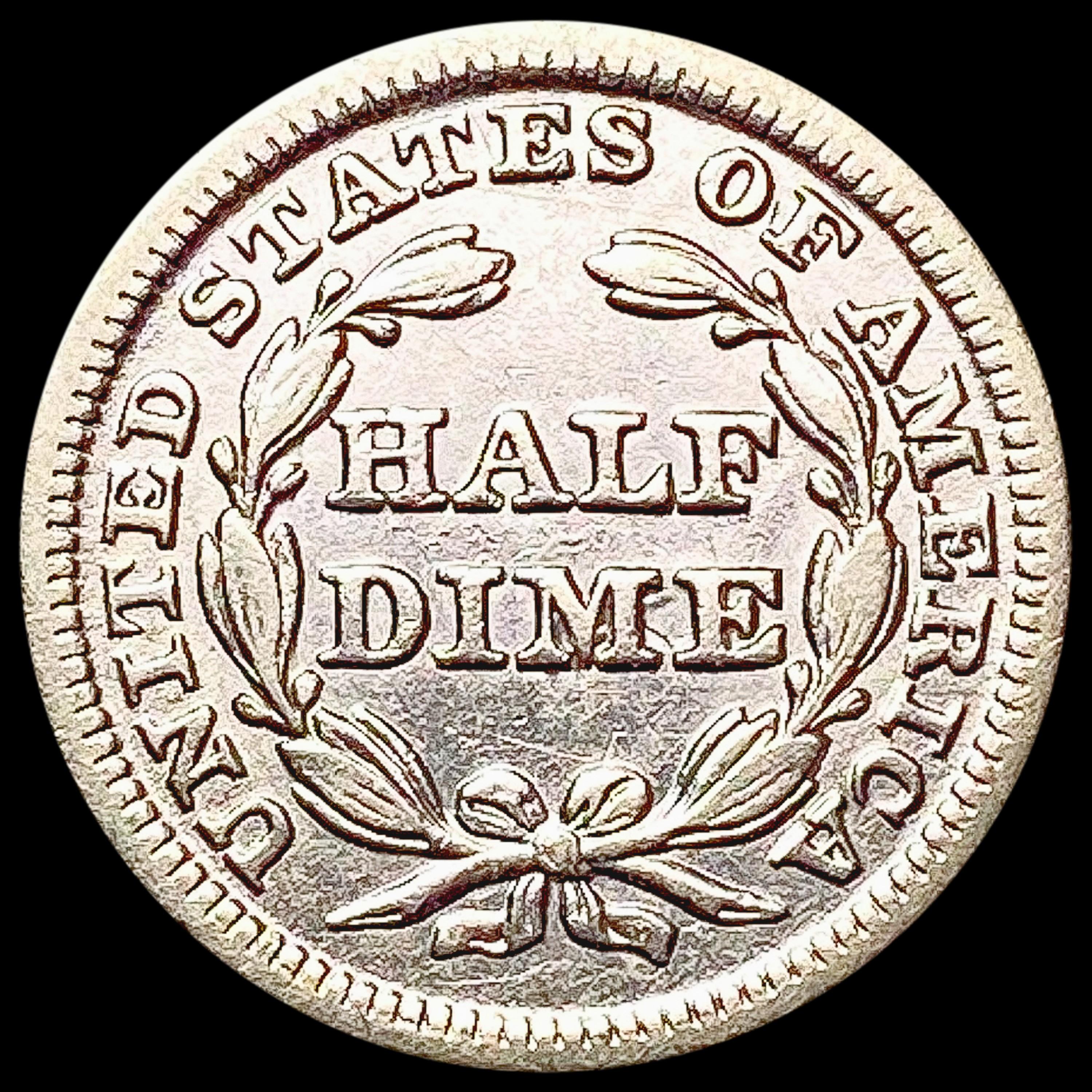 1845 Seated Liberty Half Dime CHOICE AU