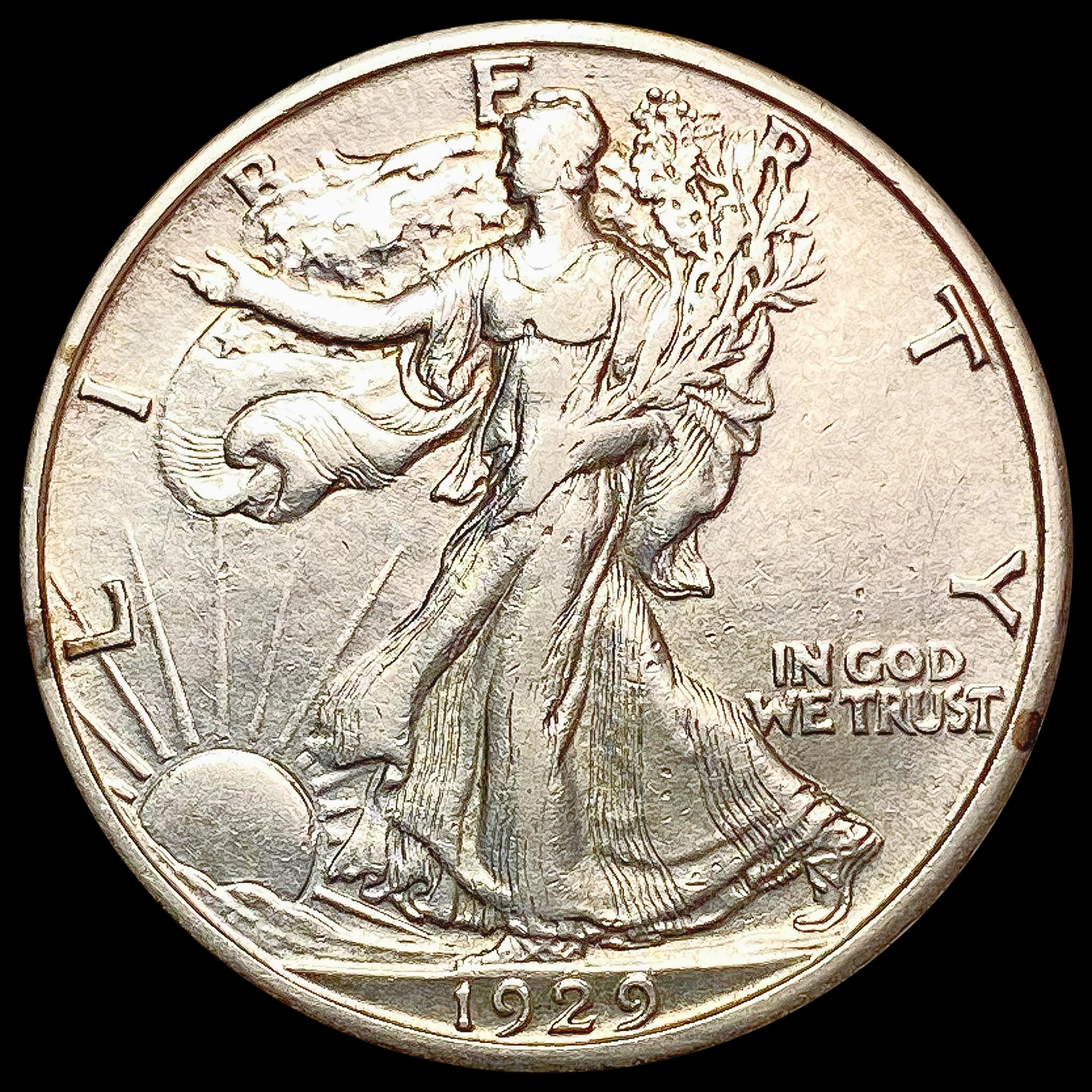 1929-S Walking Liberty Half Dollar NEARLY UNCIRCUL