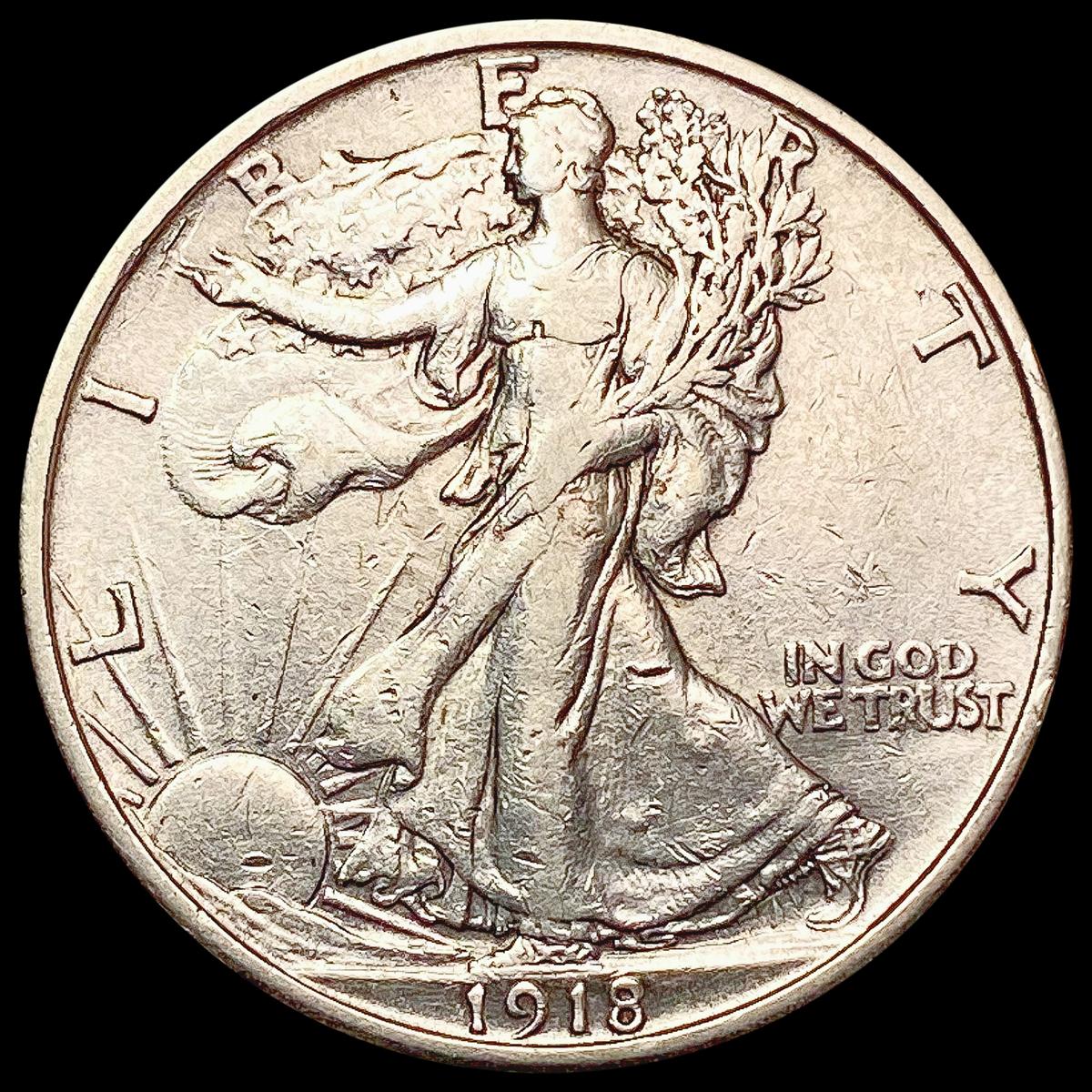 1918 Walking Liberty Half Dollar NEARLY UNCIRCULAT