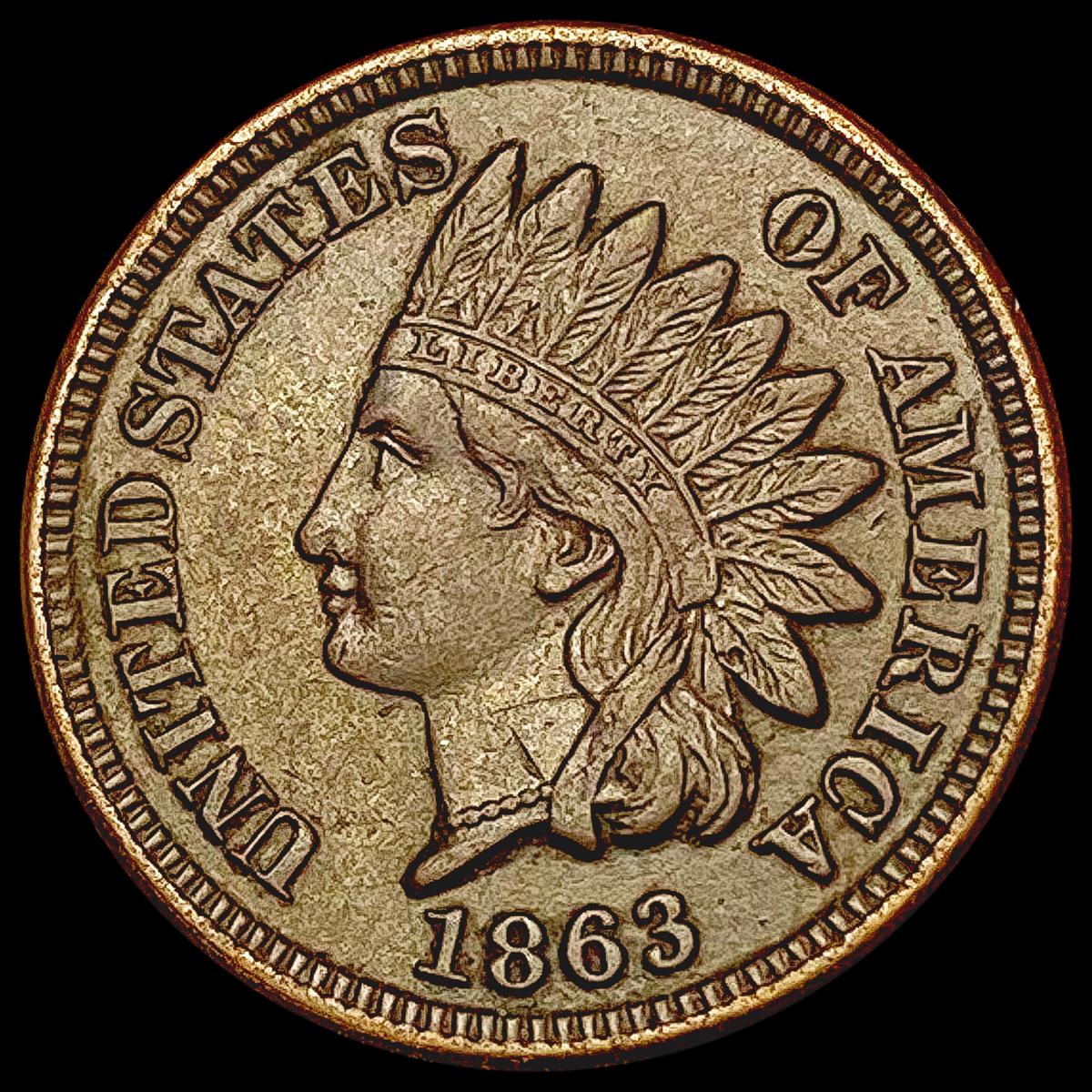 1863 Indian Head Cent NEARLY UNCIRCULATED