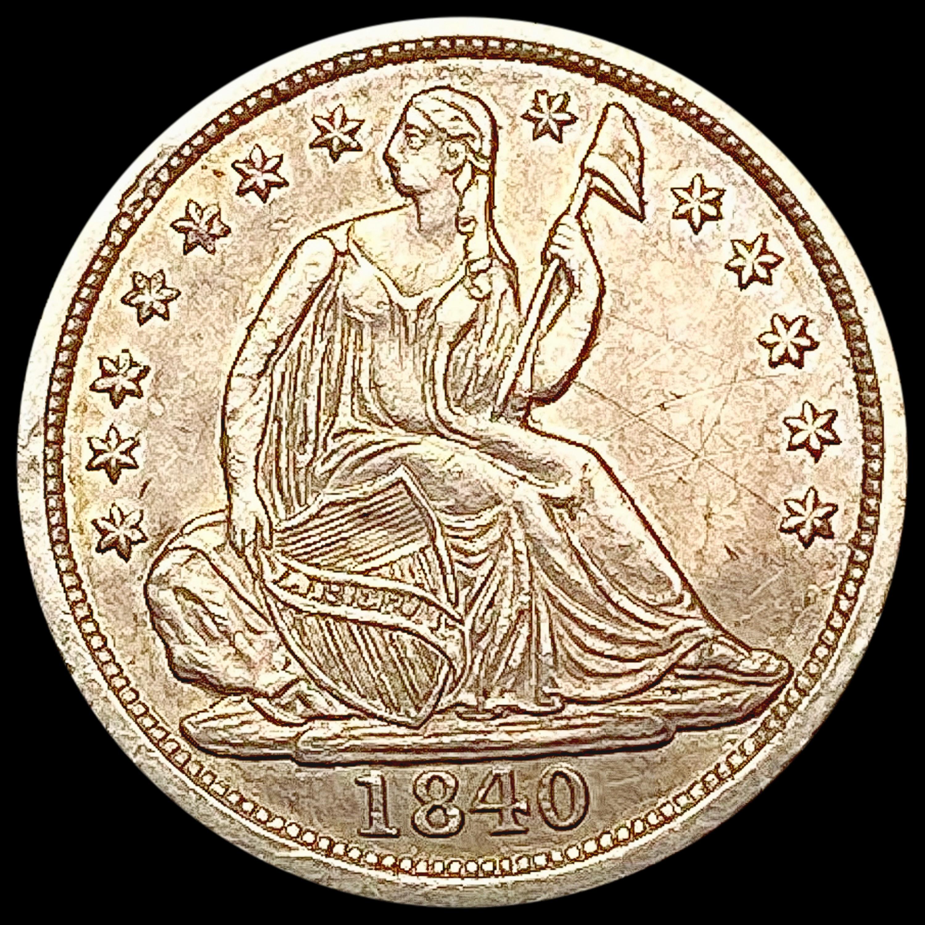 1840 Seated Liberty Half Dime CHOICE AU