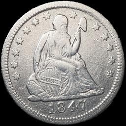 1847-O Seated Liberty Quarter LIGHTLY CIRCULATED