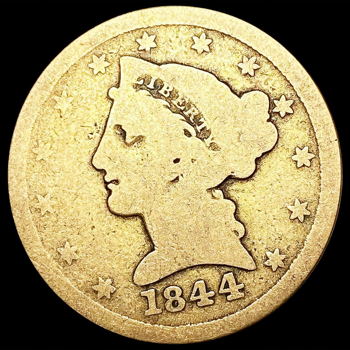 1844-O $5 Gold Half Eagle NICELY CIRCULATED