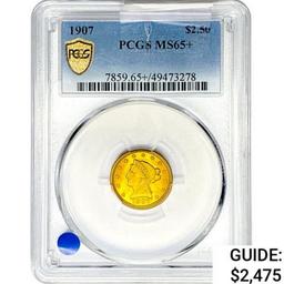 1907 $2.50 Gold Quarter Eagle PCGS MS65