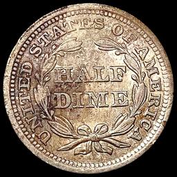 1843 Seated Liberty Half Dime CHOICE AU