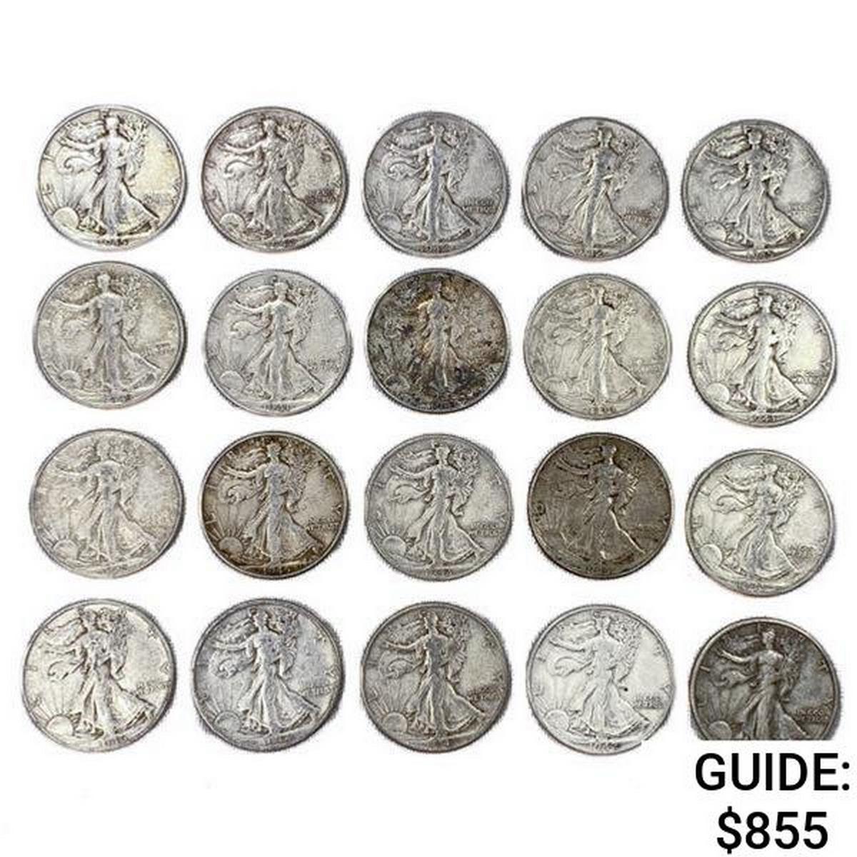 Walking Liberty Half Dollars  (20 Coins)