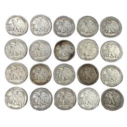 Walking Liberty Half Dollars  (20 Coins)