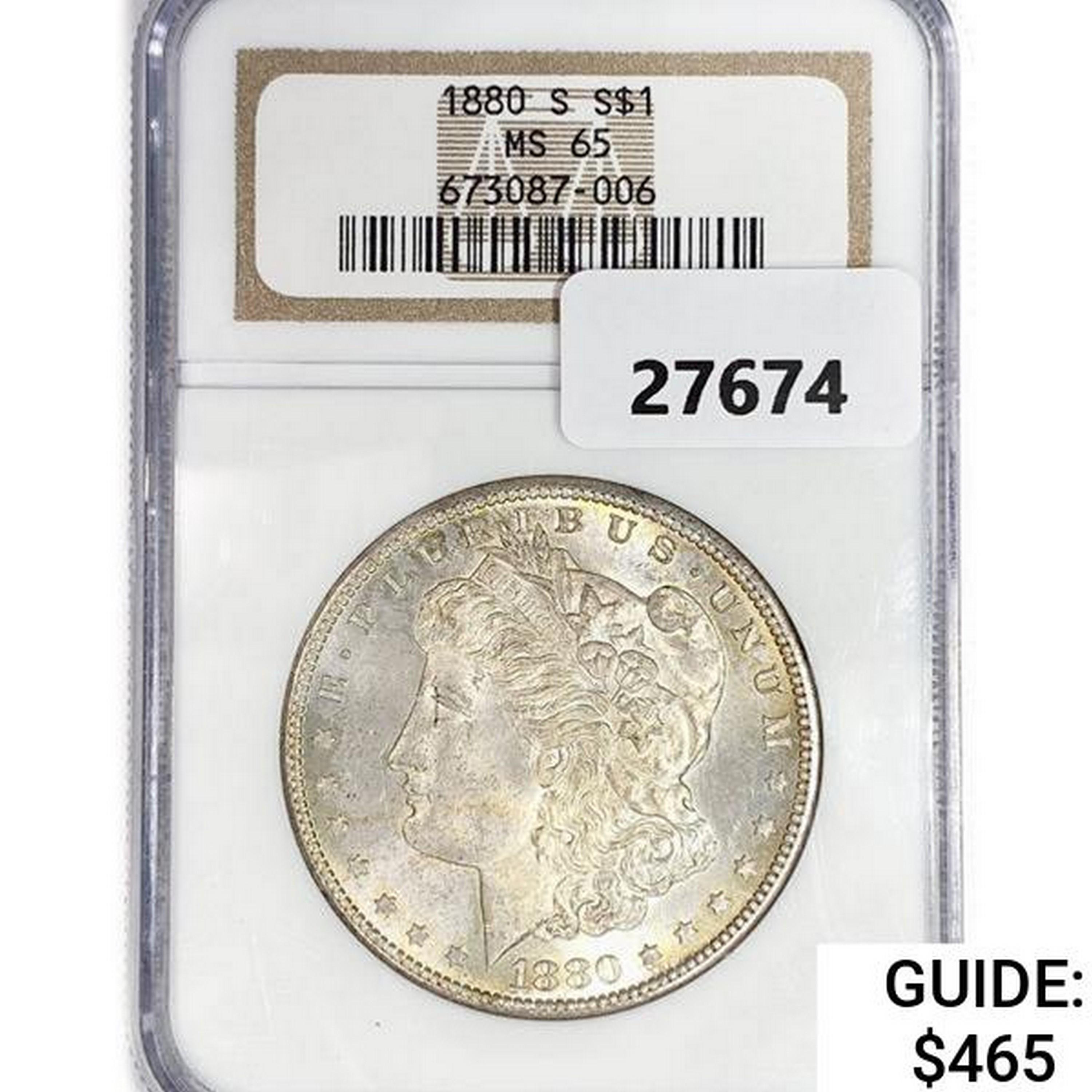 1880-S Morgan Silver Dollar NGC MS65