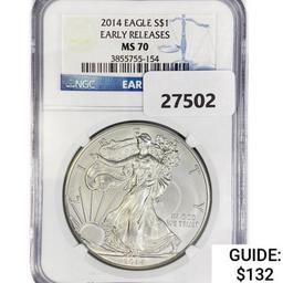 2014 Silver Eagle NGC MS70