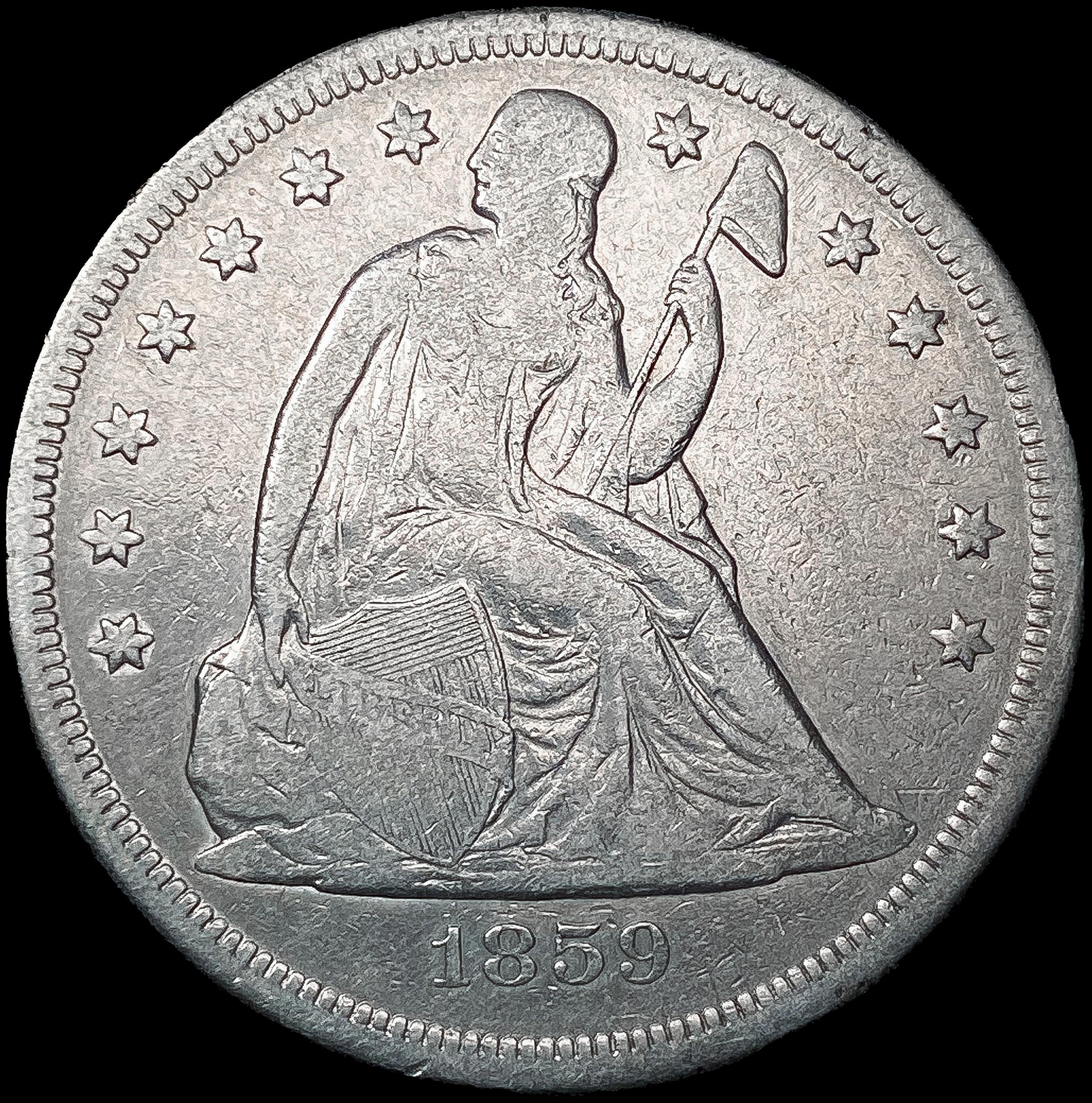 1859-O Seated Liberty Half Dollar NICELY CIRCULATE