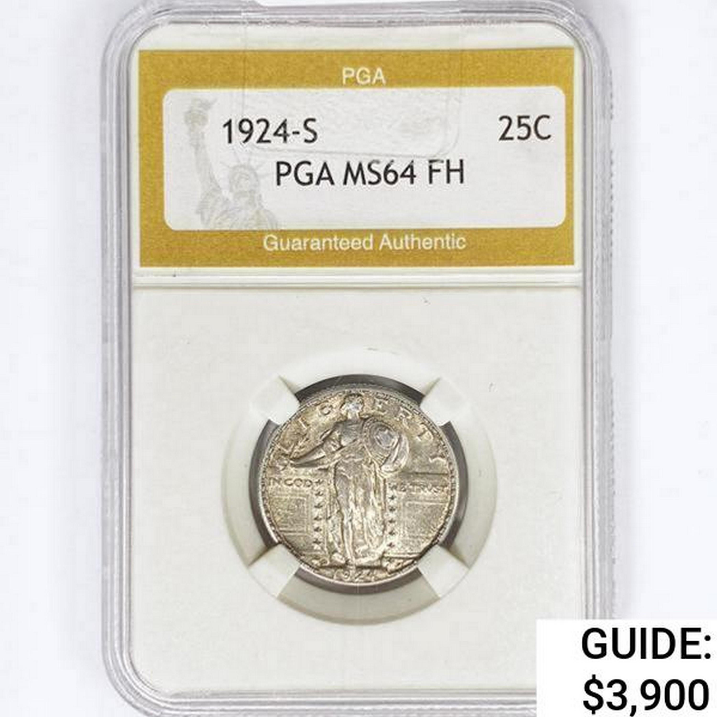 1924-S Standing Liberty Quarter PGA MS64 FH