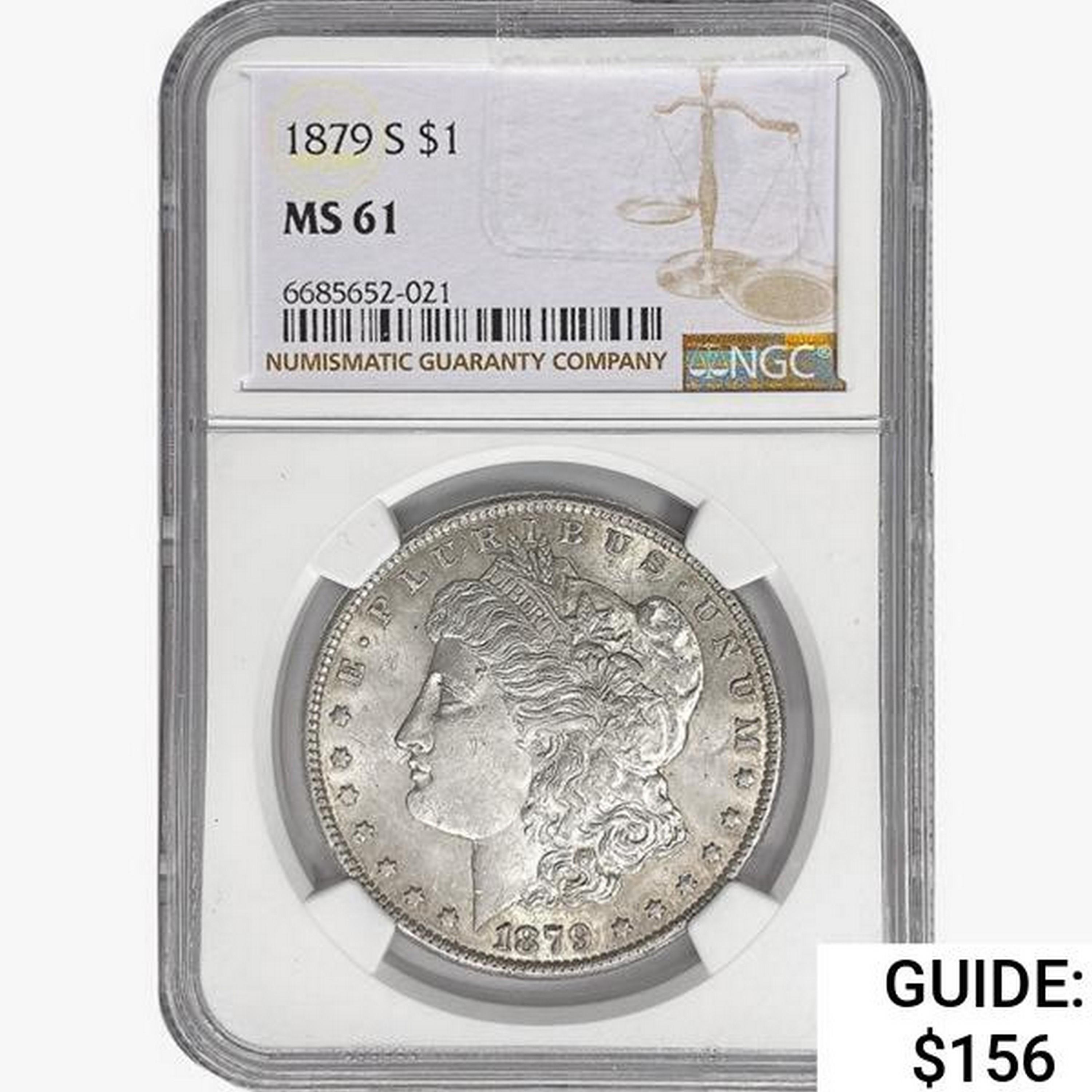 1879-S Morgan Silver Dollar NGC MS61