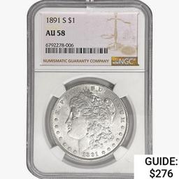 1891-S Morgan Silver Dollar NGC AU58