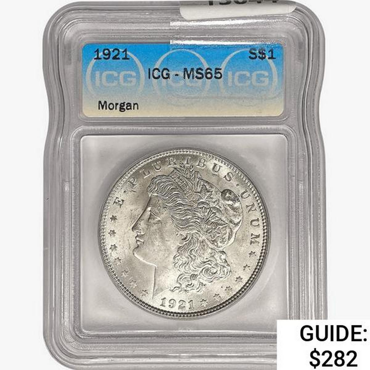 1921 Morgan Silver Dollar ICG MS65