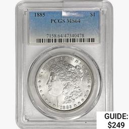 1885 Morgan Silver Dollar PCGS MS64