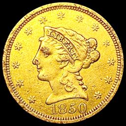 1850 $2.50 Gold Quarter Eagle NEARLY UNCIRCULATED