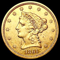 1861 $2.50 Gold Quarter Eagle CLOSELY UNCIRCULATED