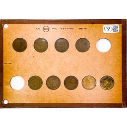 1864-1872 Two Cent Piece Collection [9 Coins]