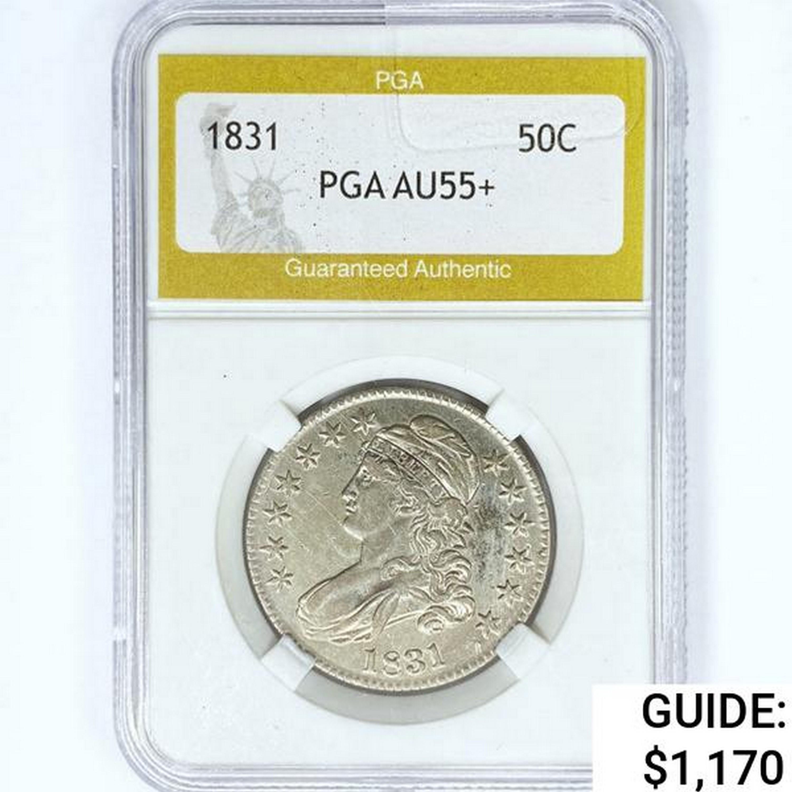 1831 Capped Bust Half Dollar PGA AU55+