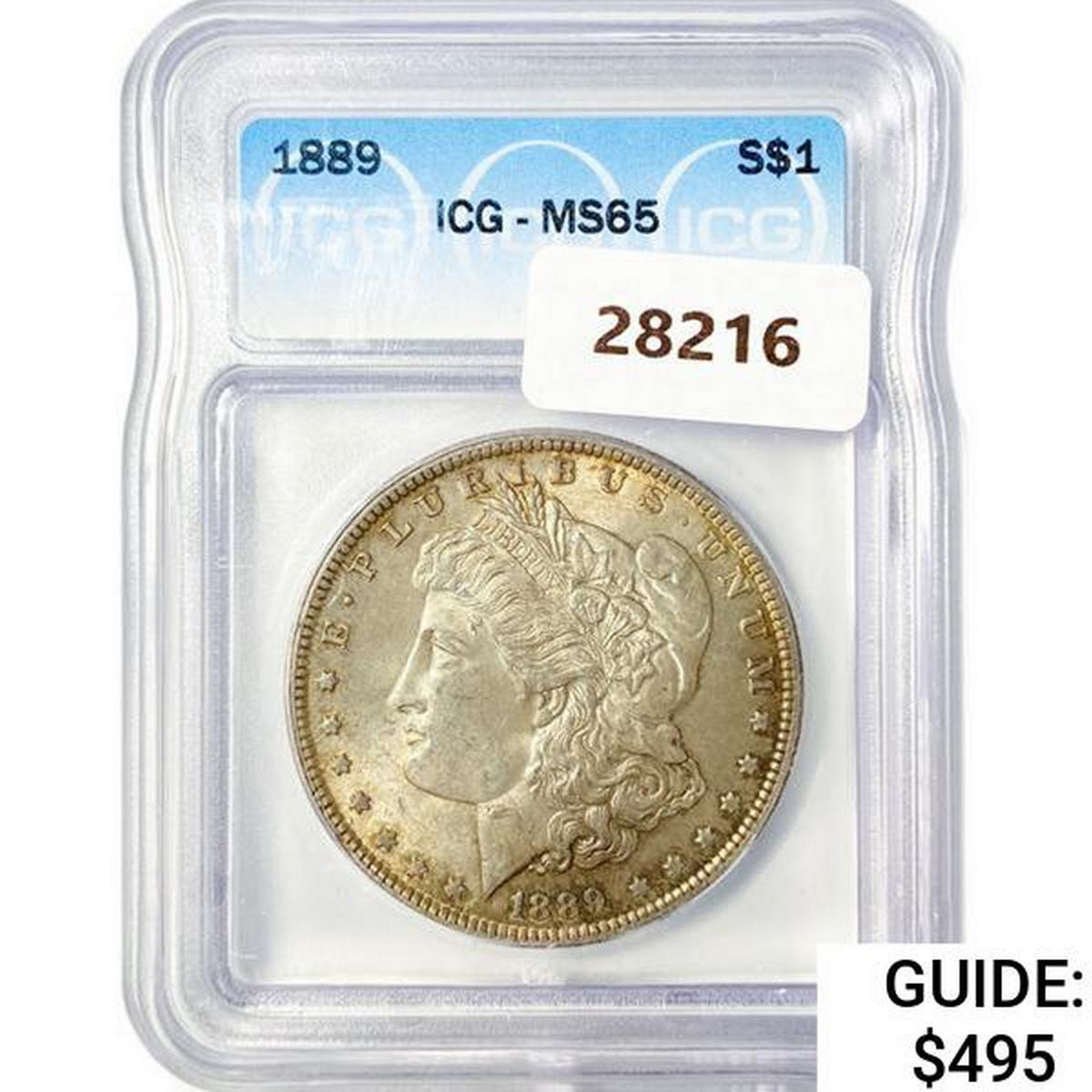 1889 Morgan Silver Dollar ICG MS65