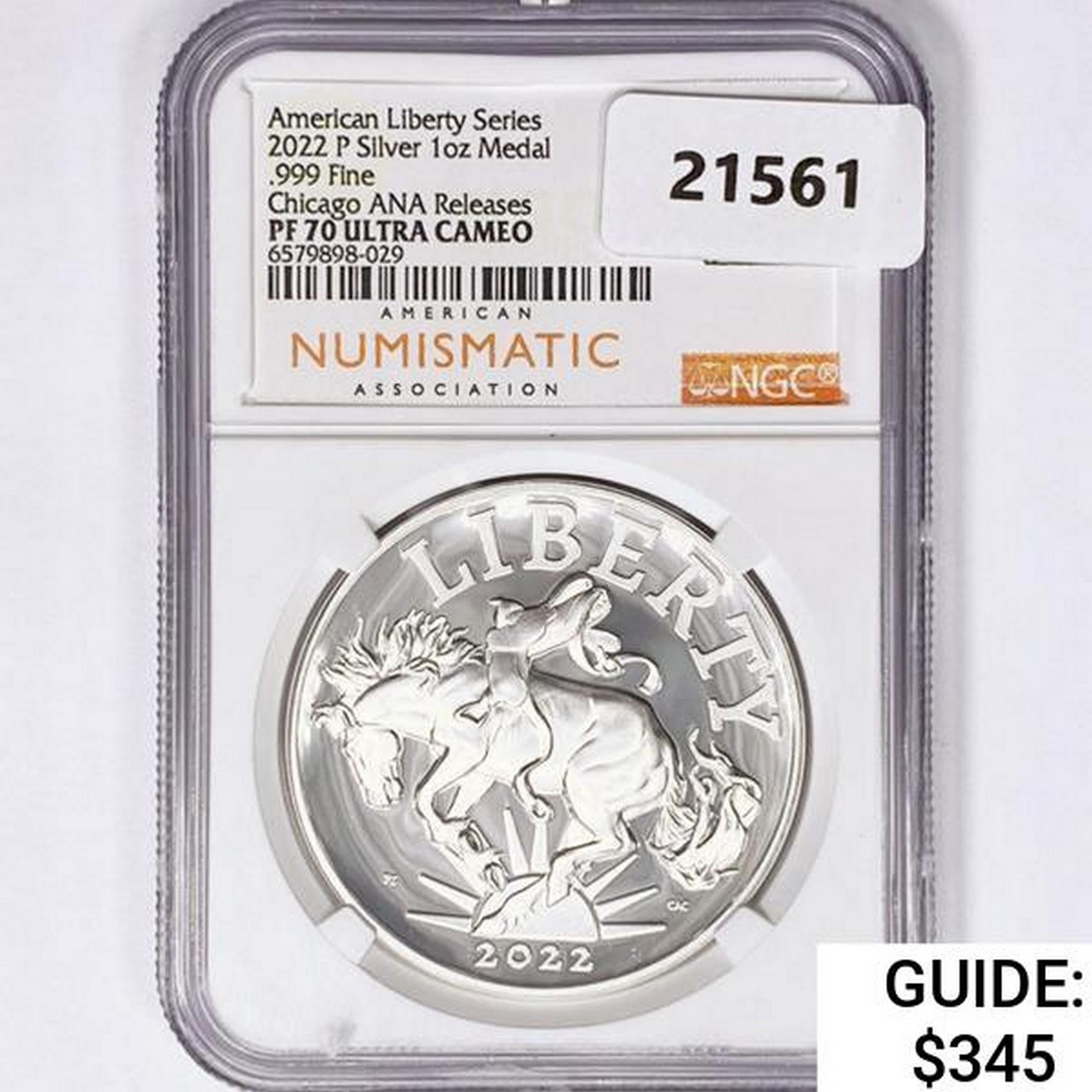 2022-P 1oz Silver Liberty Medal PCGS PF70 UC