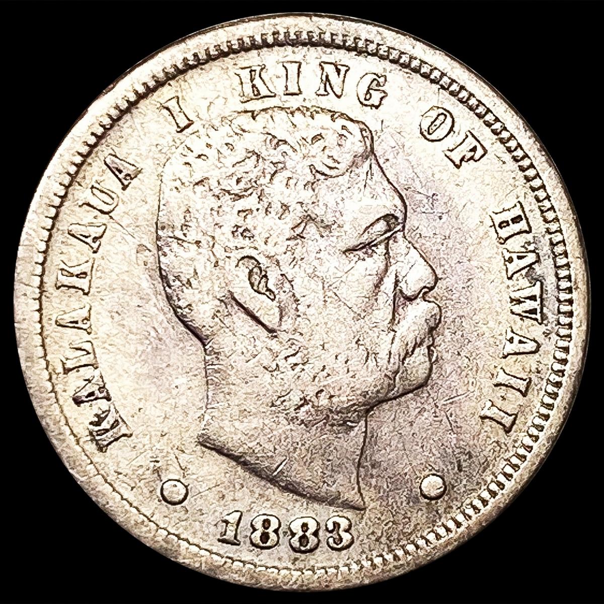 1883 Kingdom of Hawaii Dime NEARLY UNCIRCULATED