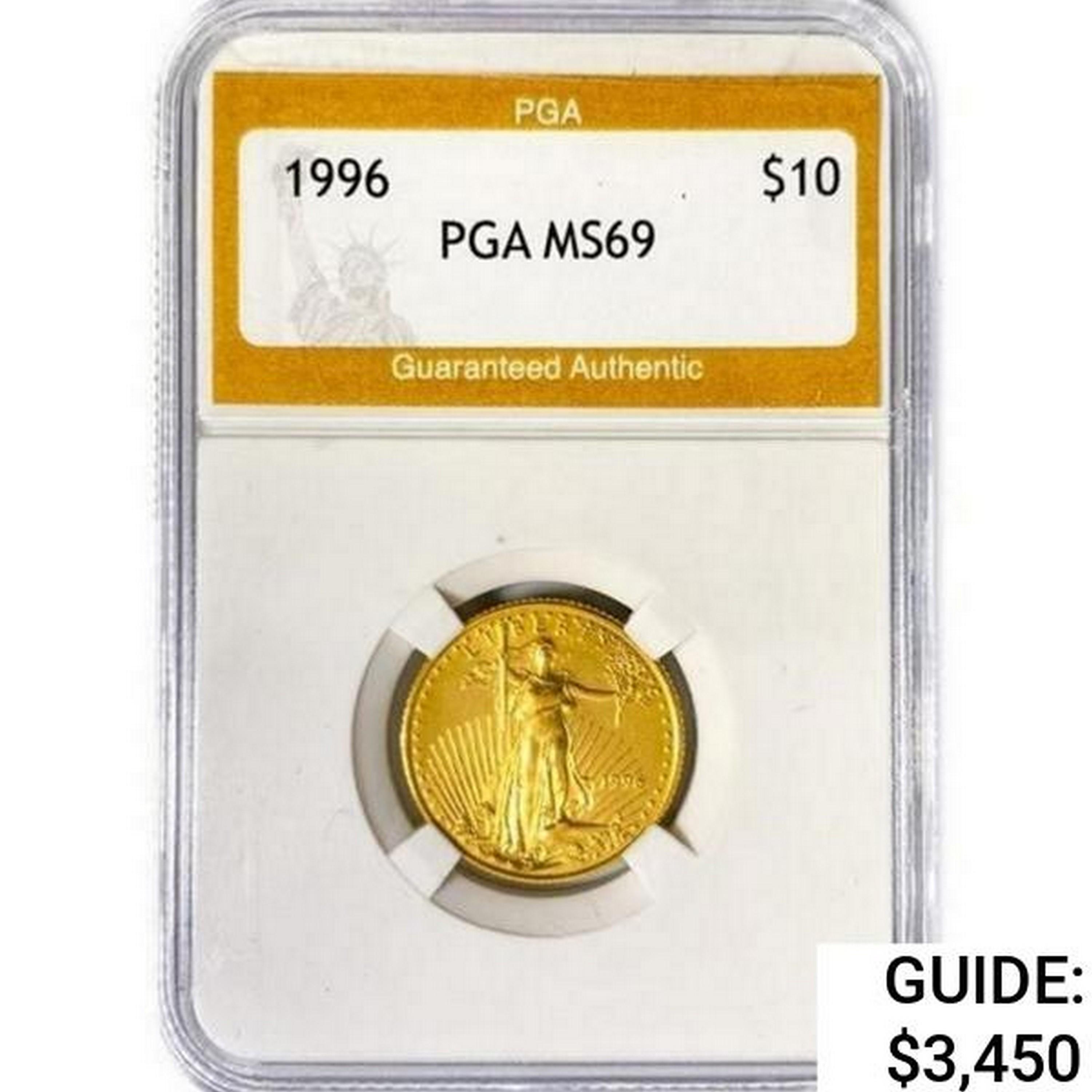 1996 $10 1/4oz American Gold Eagle PGA MS69